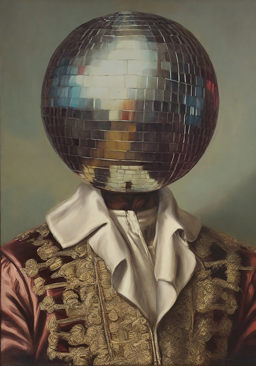 DiscoHead King / Altered Collage Art (UUSI)