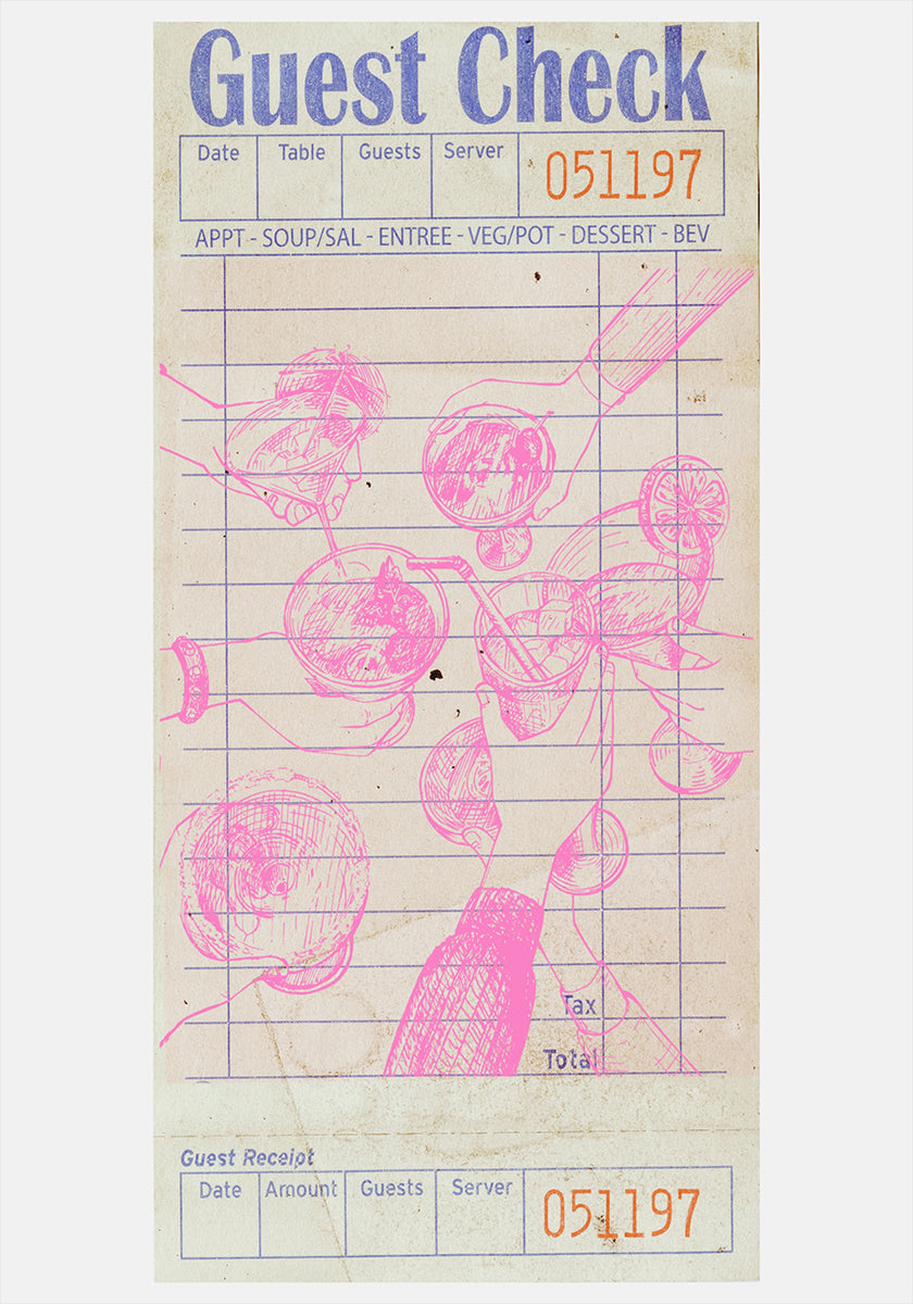 Cheers Guest Check Pink Juliste
