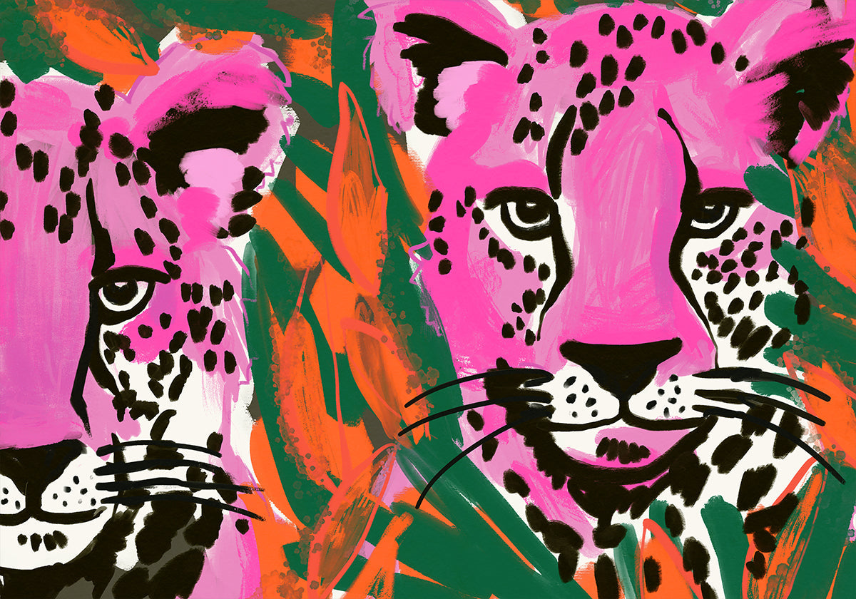 Vaaleanpunainen Cheetah Duo