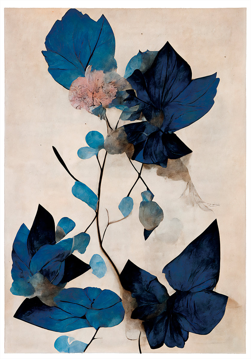 Blue Dry Flowers -juliste