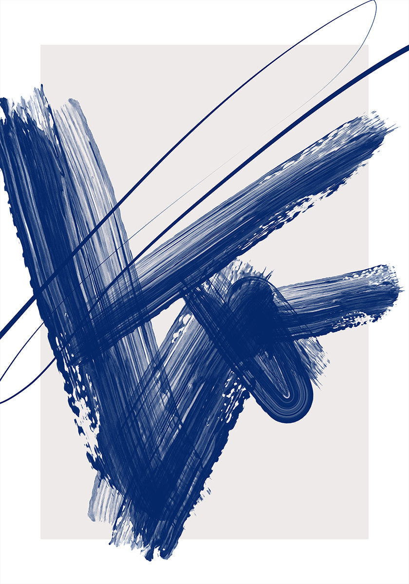 Lihavoitu Blue Brush Strokes -juliste