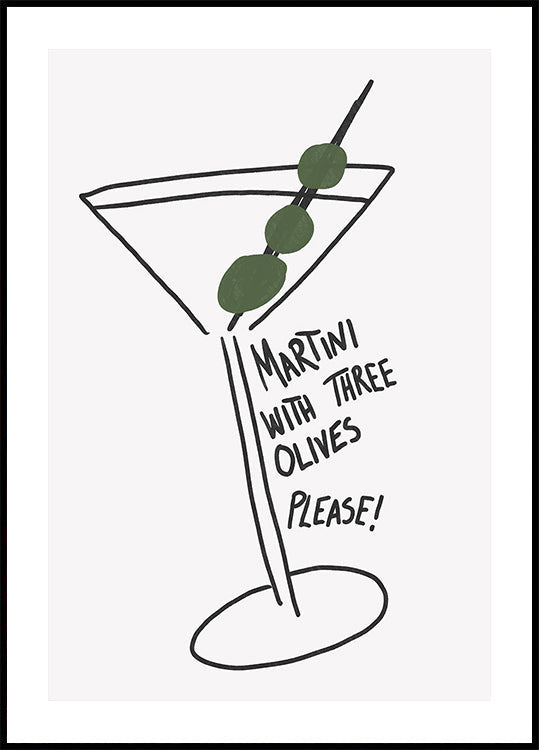 Olive Trio Martini -juliste
