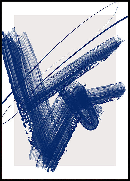 Lihavoitu Blue Brush Strokes -juliste