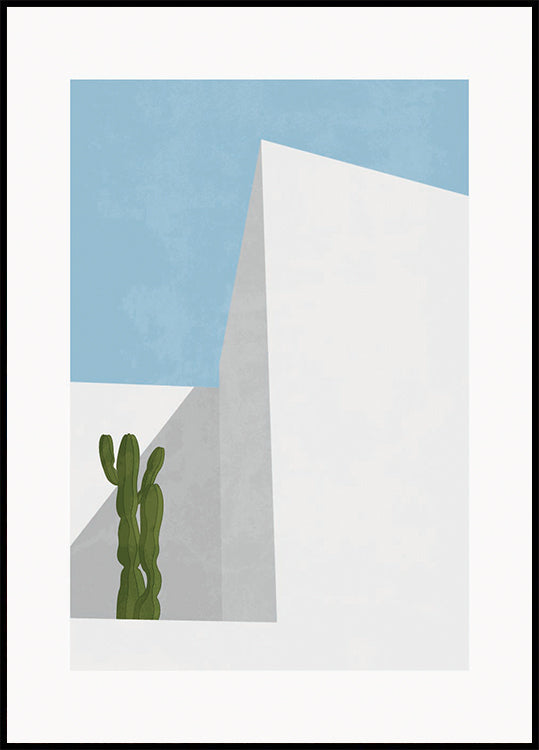 Minimal Desert View, kaktus ja geometria -juliste