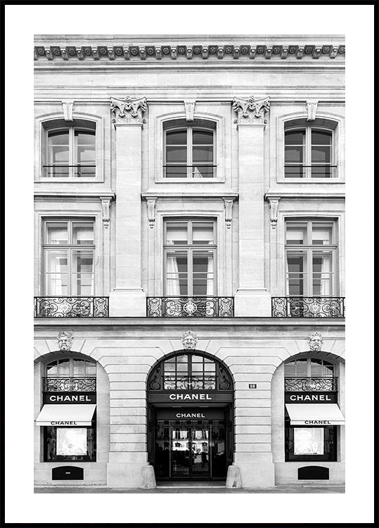 Chanel Paris Boutique Black & White -juliste