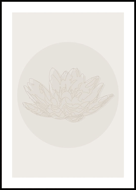 Lotus Serenity, Kasvitieteellinen Line Art -juliste