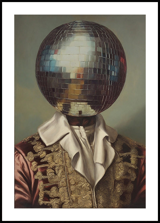 DiscoHead King / Altered Collage Art (UUSI)