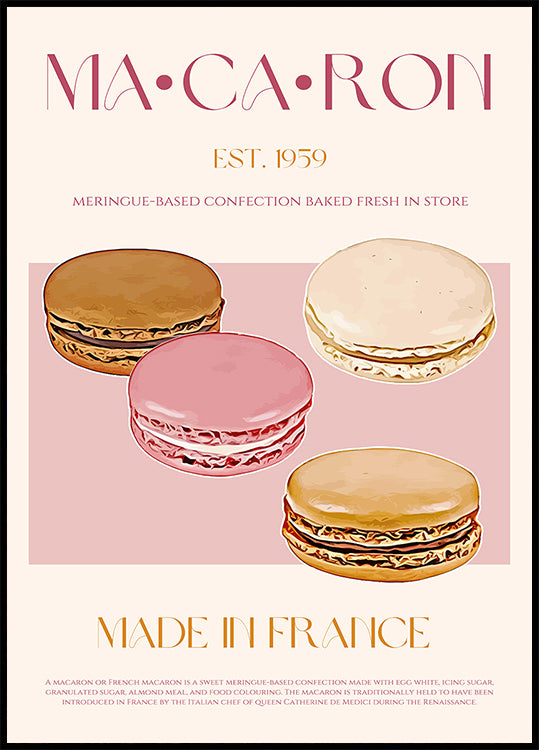 Ranskalainen Macaron Delight -juliste