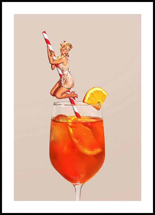 Retro Spritz Cocktail -juliste