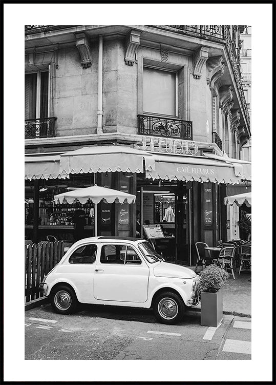 Parisian Café ja Fiat 500 -juliste