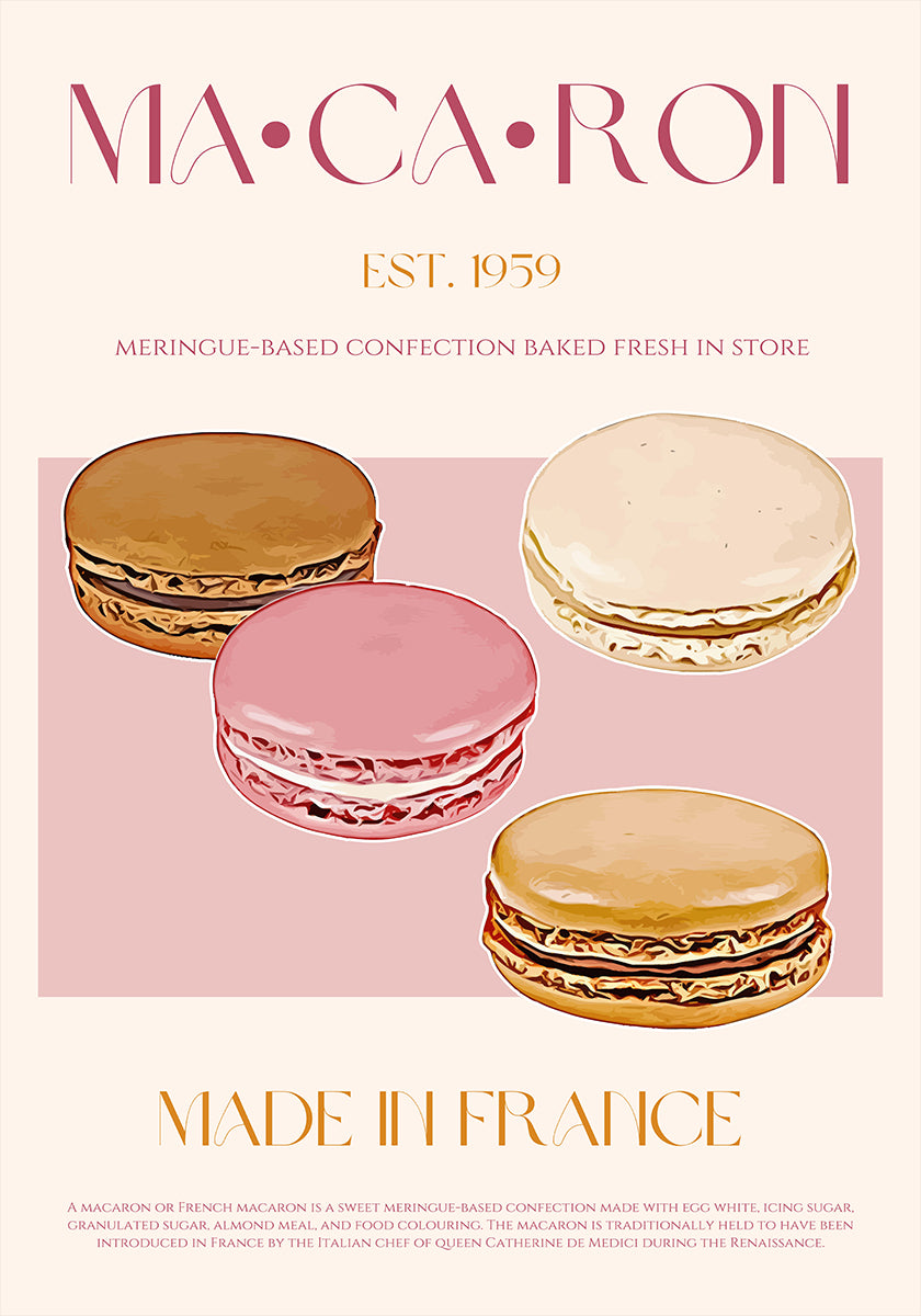 Ranskalainen Macaron Delight -juliste