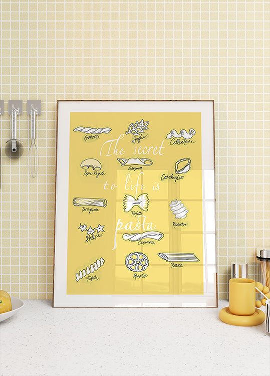 Elämän salaisuus on pastajuliste