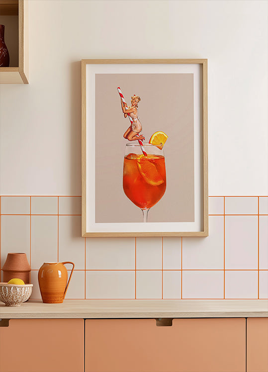 Retro Spritz Cocktail -juliste
