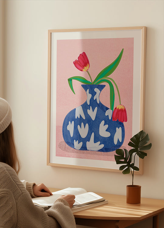 Tulppaani maljakossa Juliste