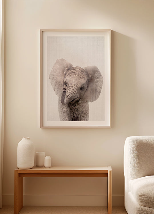 Peekaboo Baby Elephant -juliste