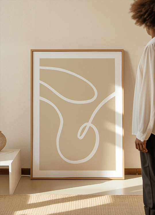 Beige Lines 02 -juliste