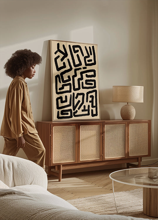 Abstrakti Maze Lines -juliste