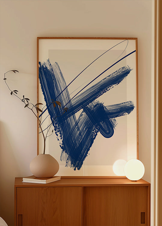 Lihavoitu Blue Brush Strokes -juliste