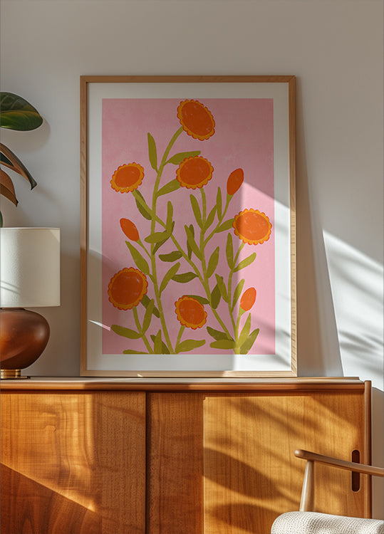 Vibrant Orange Flowers -juliste