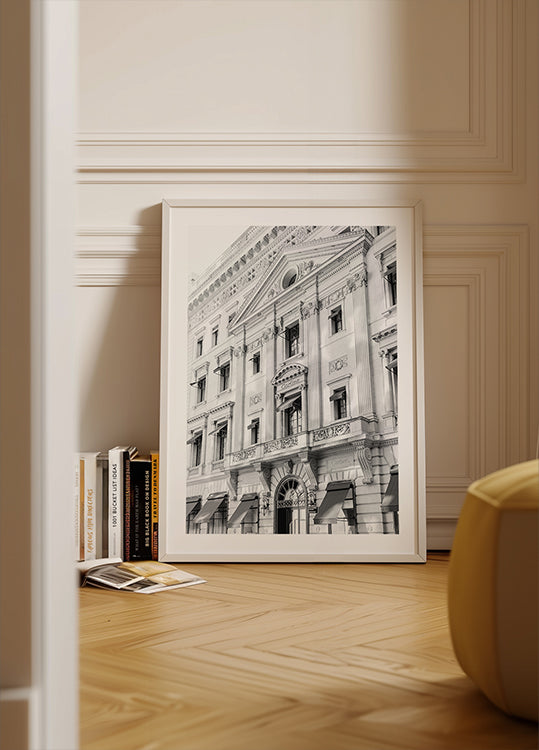 Cartier New York Boutiquen mustavalkoinen juliste