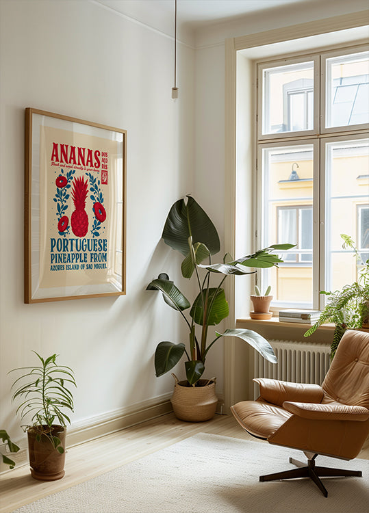 Ananas keittiön print Juliste