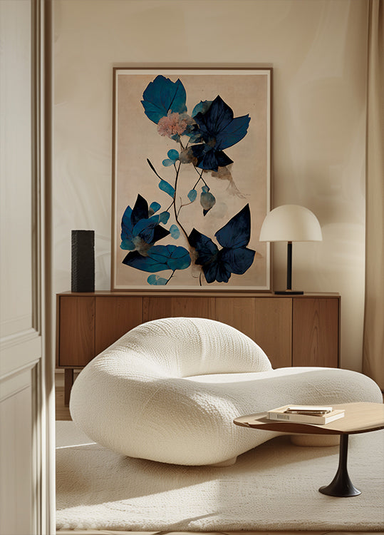 Blue Dry Flowers -juliste