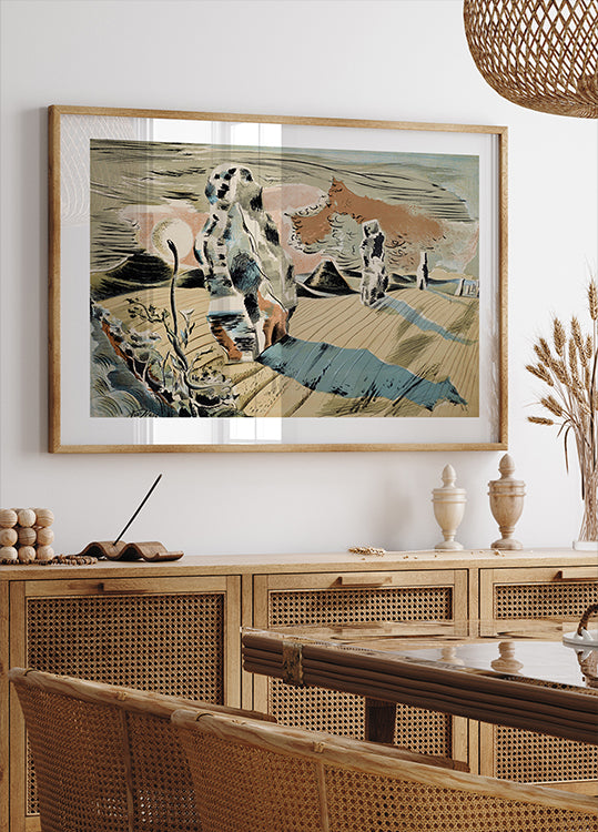 Avebury, surreal landscape by Paul Nash Plakat - Posterbox.dk