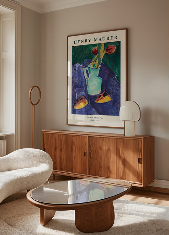 Henry Maurer, Tulips in a Green Vase Plakat - Posterbox.dk
