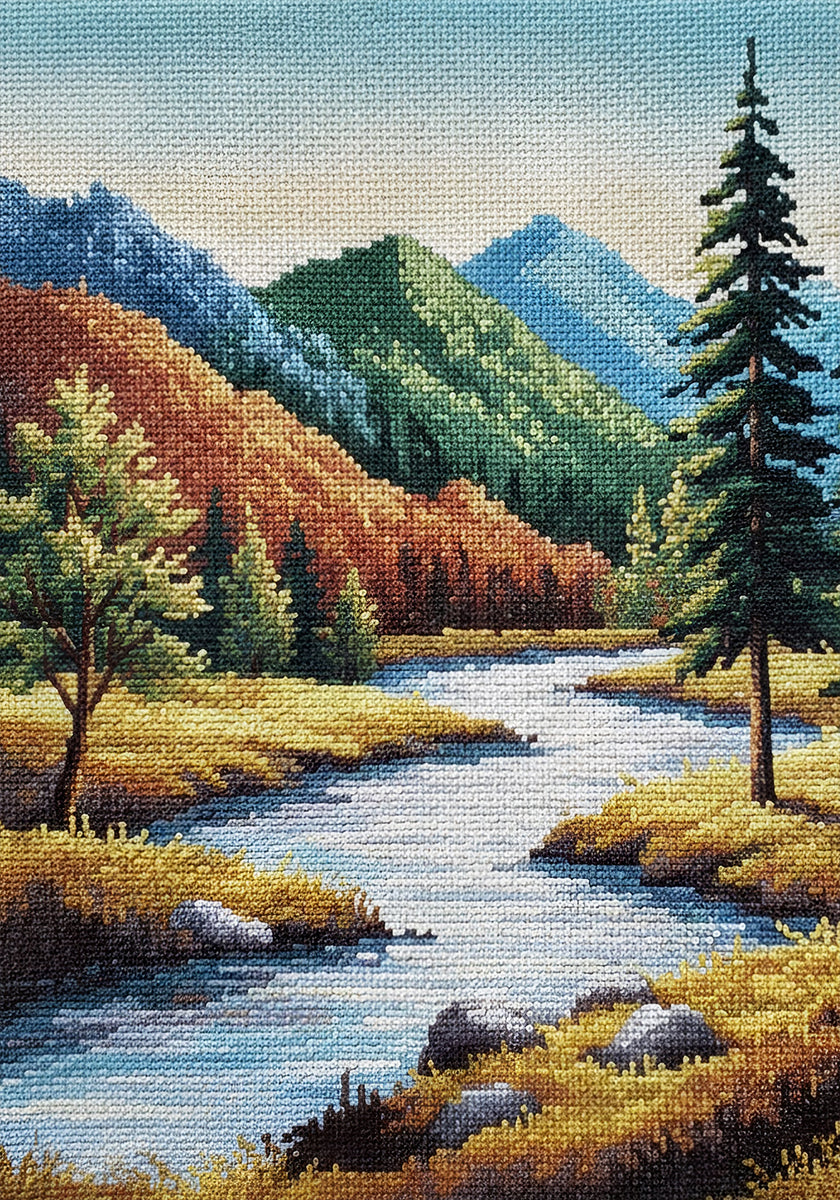 Mountain River Tapestry Poster - Posterbox