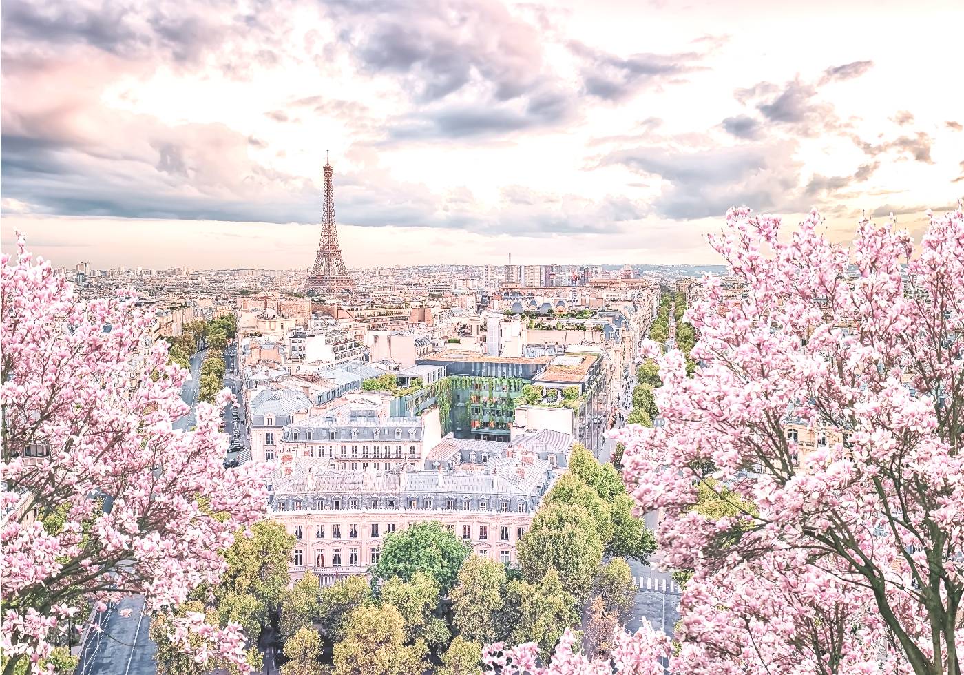 Paris City in the Springtime Plakat - Posterbox.no