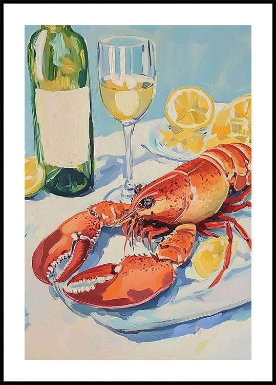 Lobster and Wine Still Life (NEW) - Posterbox