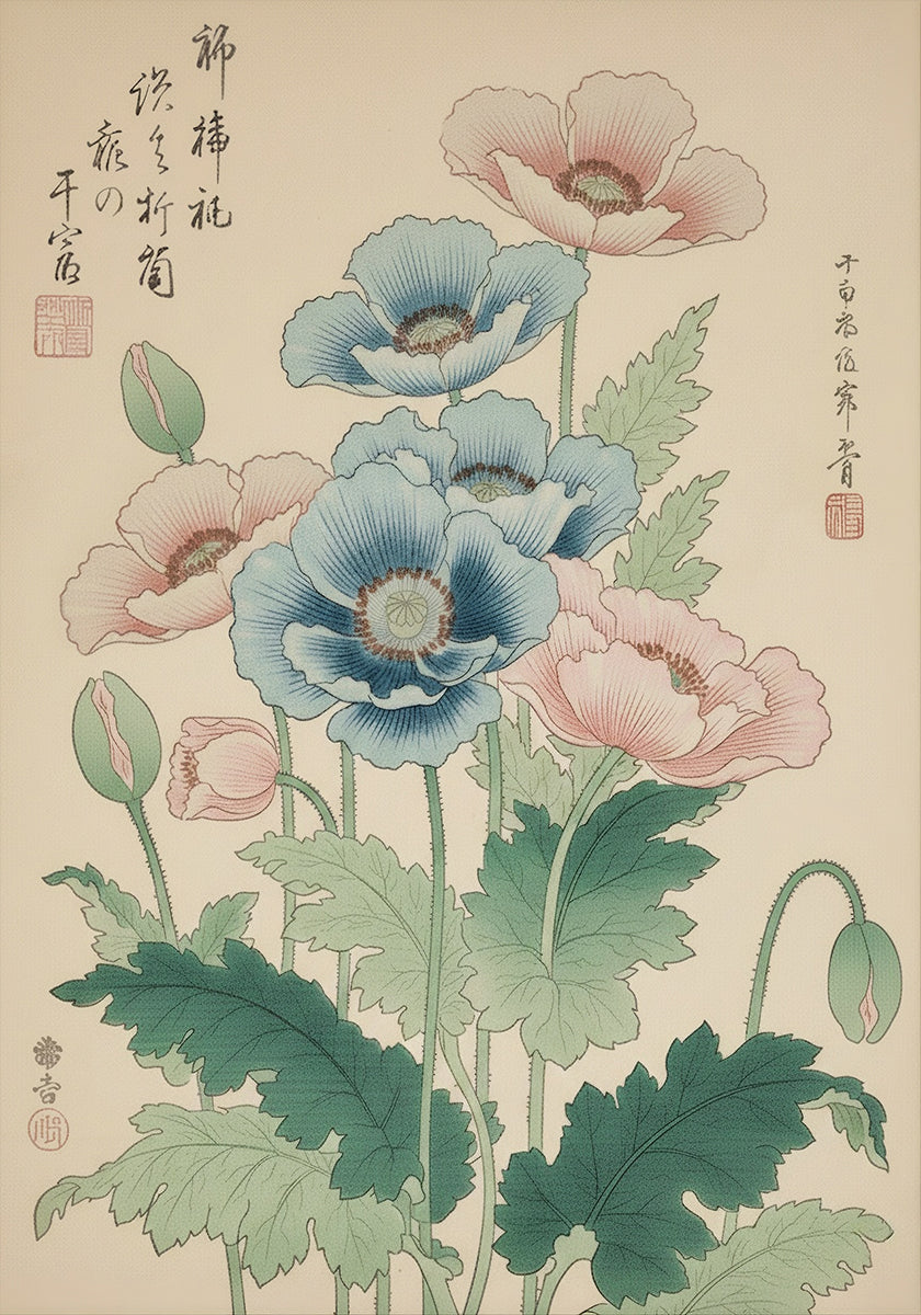 Pastel Poppy Bloom Poster - Posterbox
