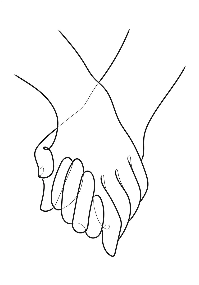 Holding Hands Lines -juliste