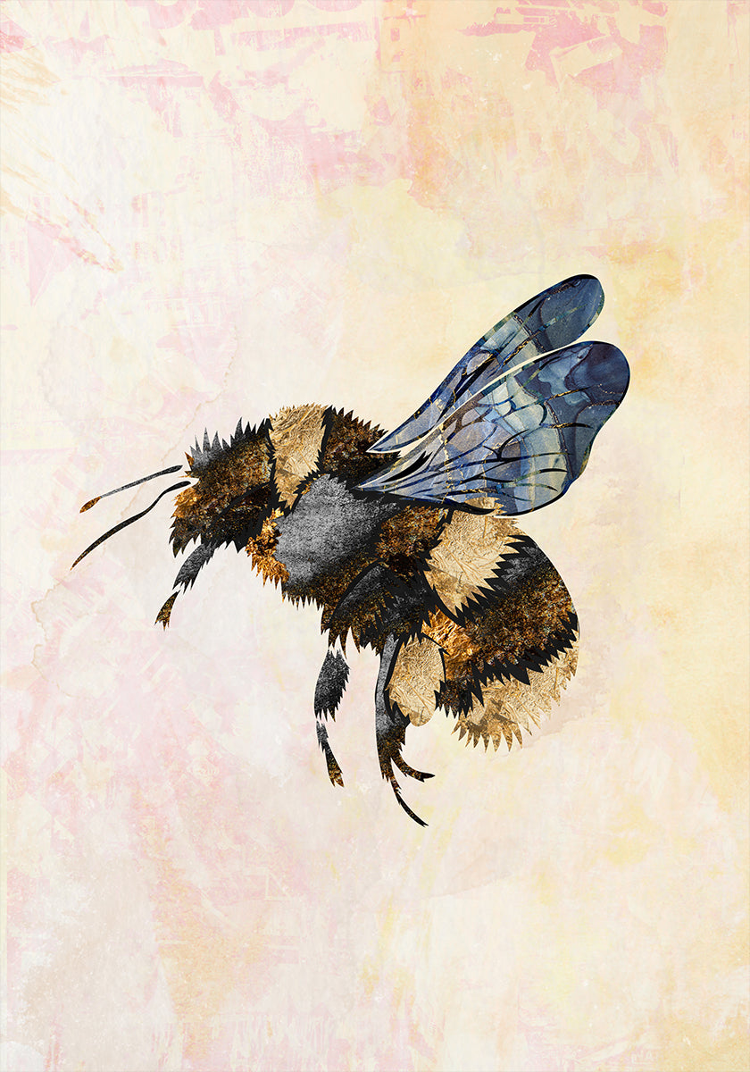Grunge Watercolour Bee -juliste