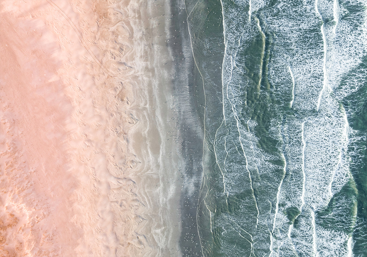 Pinkki ja sininen rannikkojuliste