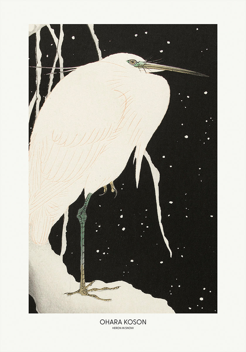 Heron In The Snow -juliste