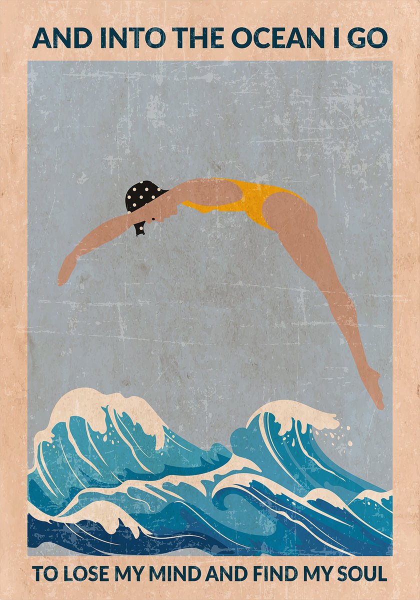 Into the Ocean (sininen) Standard Wall Art