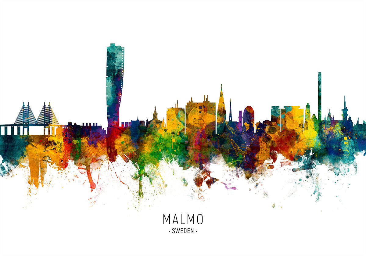 Malmö Sweden Skyline -juliste