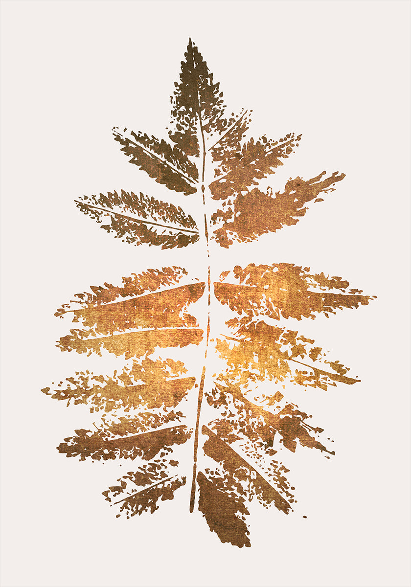 Oak Leaf Print Gold