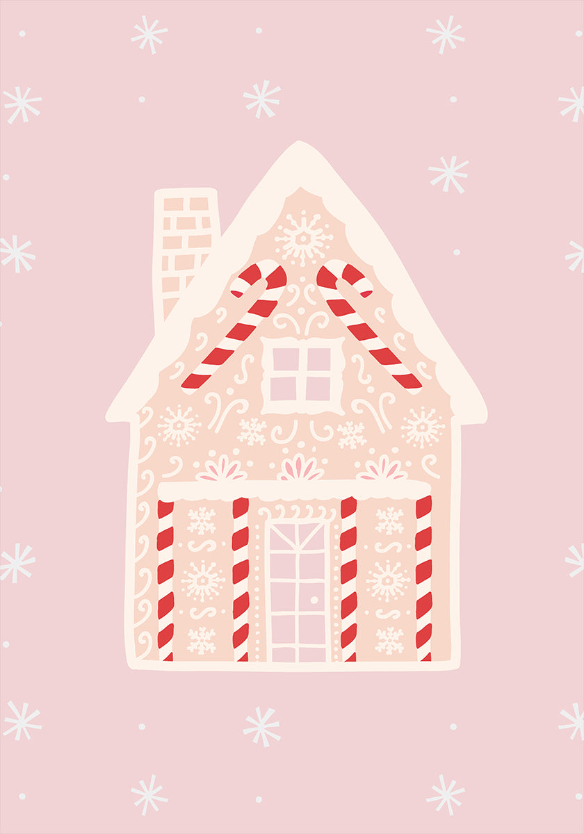 Pink Gingerbread House -juliste