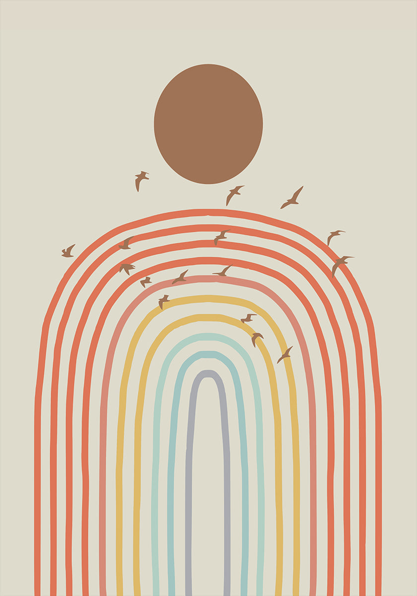 Tyylitelty sateenkaari kerroksellisella pastellilla (UUSI)