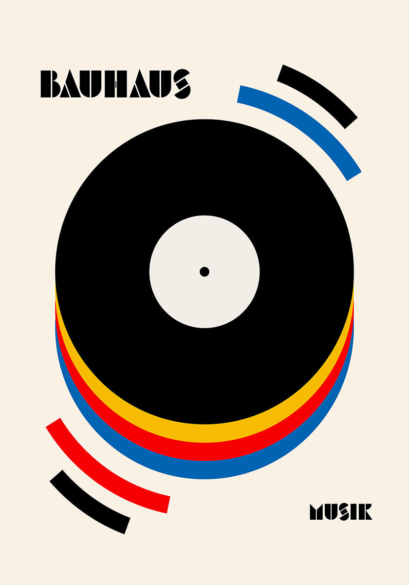 Bauhaus Music Retro kuvitusjuliste