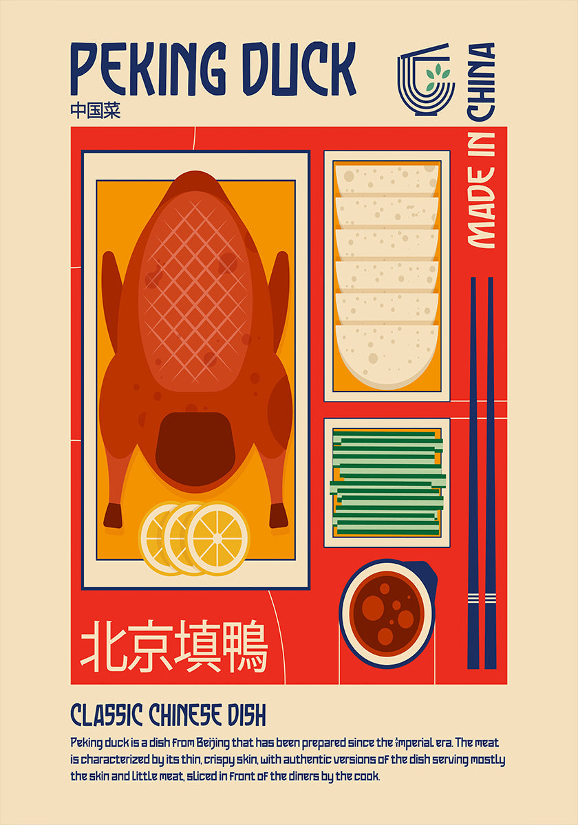Peking Duck japanilainen ruokatulostusjuliste