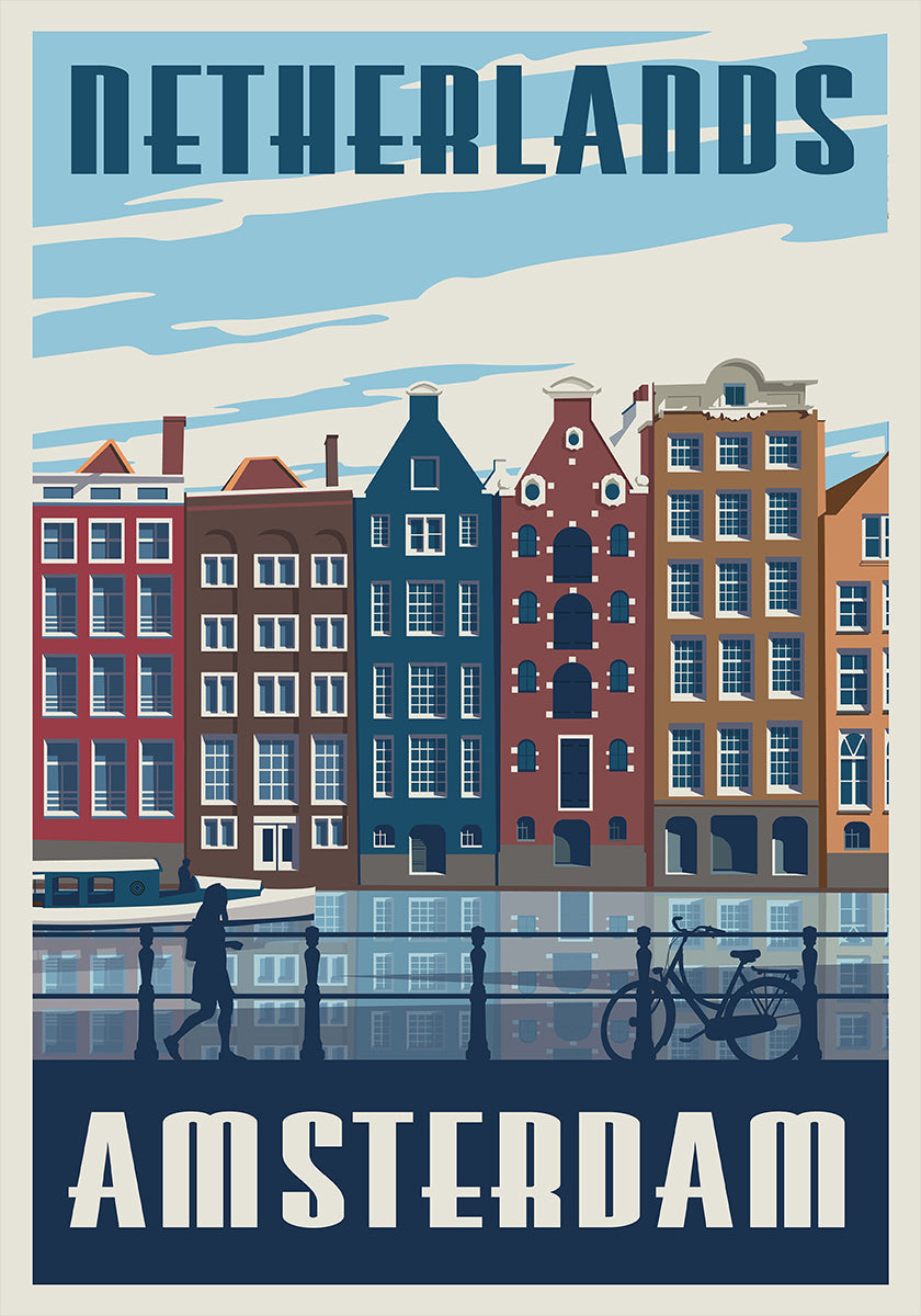 Amsterdam Travel Print -juliste