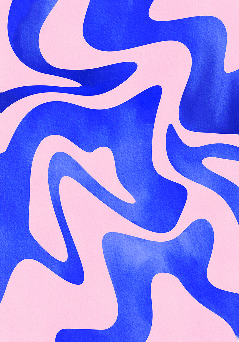 Abstrakti Blue Wave -juliste