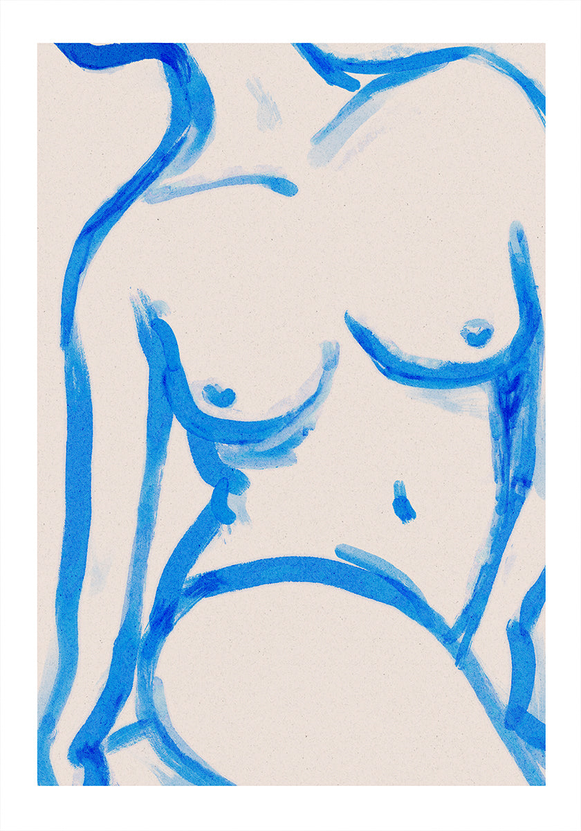 Blue Contour Nude Juliste
