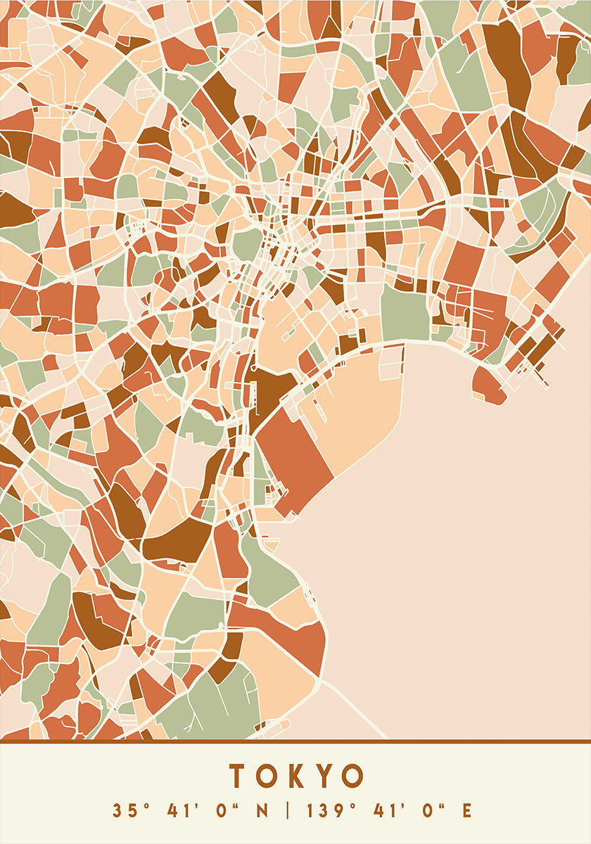 Black Maps Earth Tones 88 -juliste