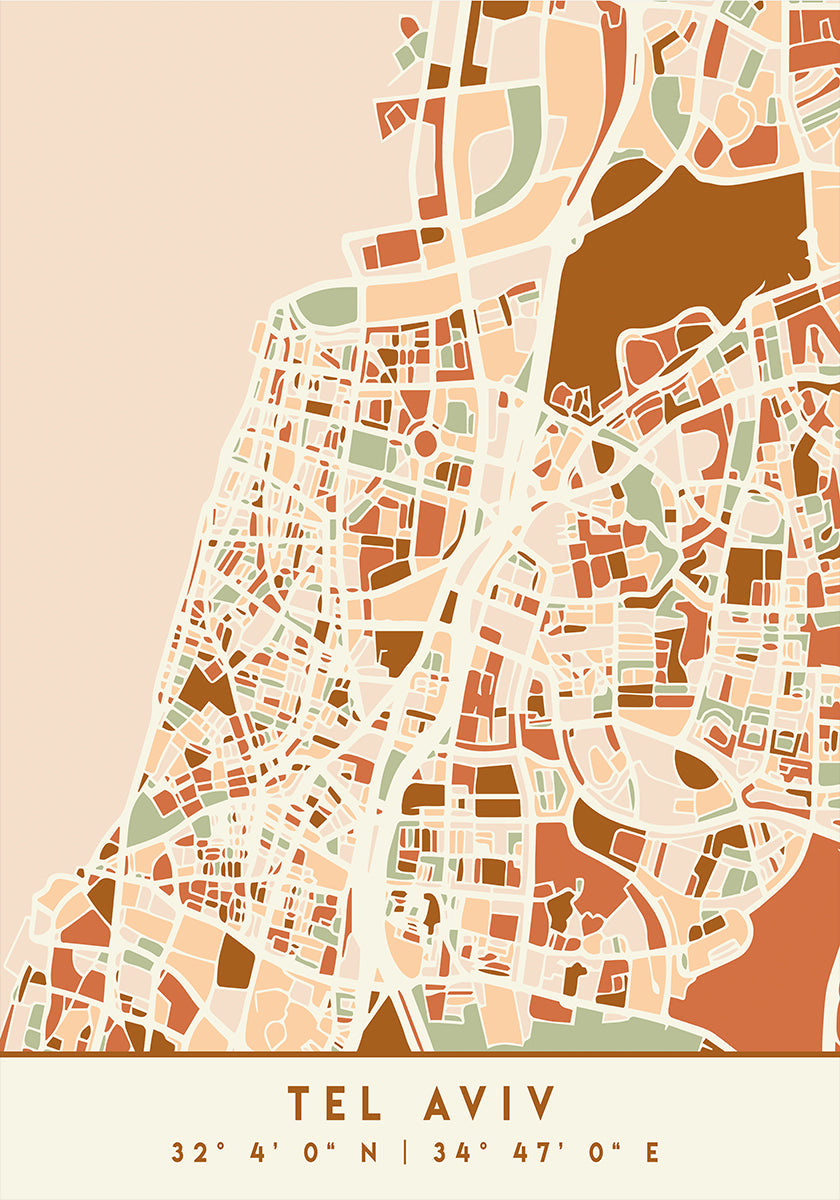 Black Maps Earth Tones 87 -juliste