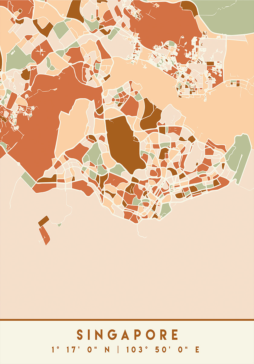 Black Maps Earth Tones 81 -juliste