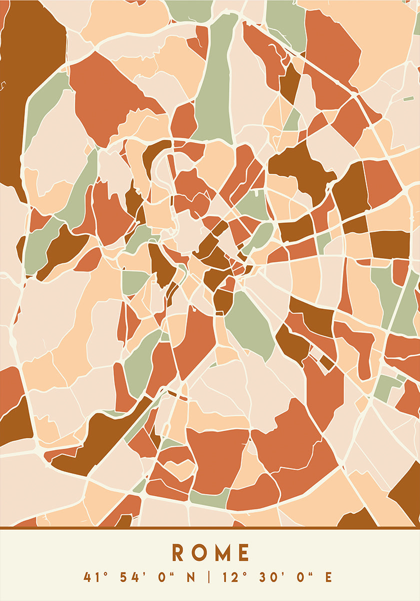 Black Maps Earth Tones 72 -juliste